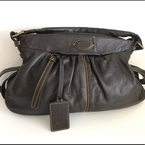 Lancel Soft Brown Leather Angelina Hobo Satchel